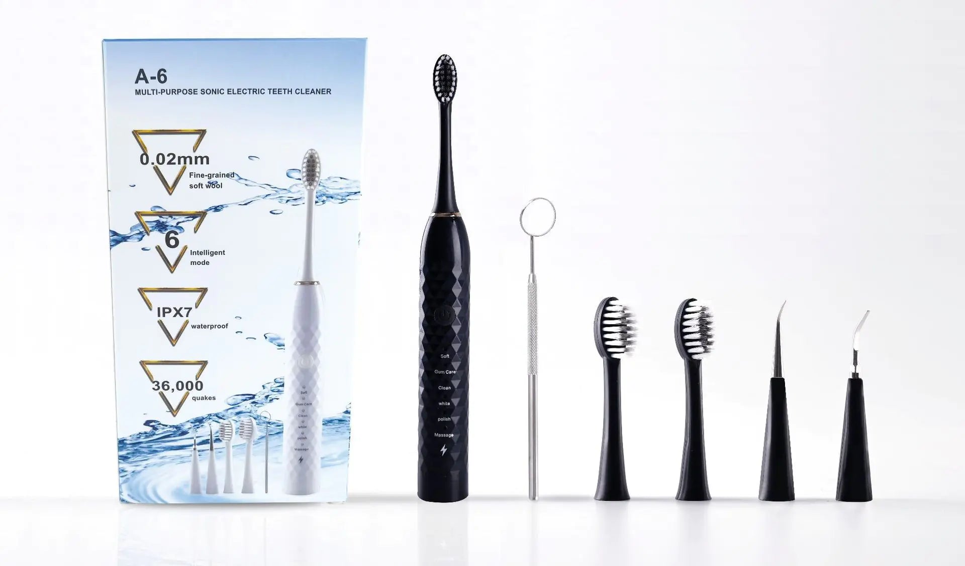 Electric Sonic Toothbrush Set with Multiple Brush Heads - product front view