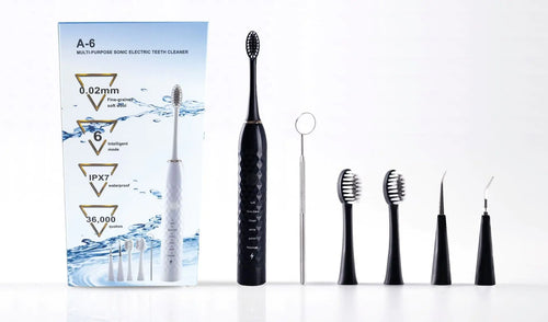 Electric Sonic Toothbrush Set with Multiple Brush Heads - product front view