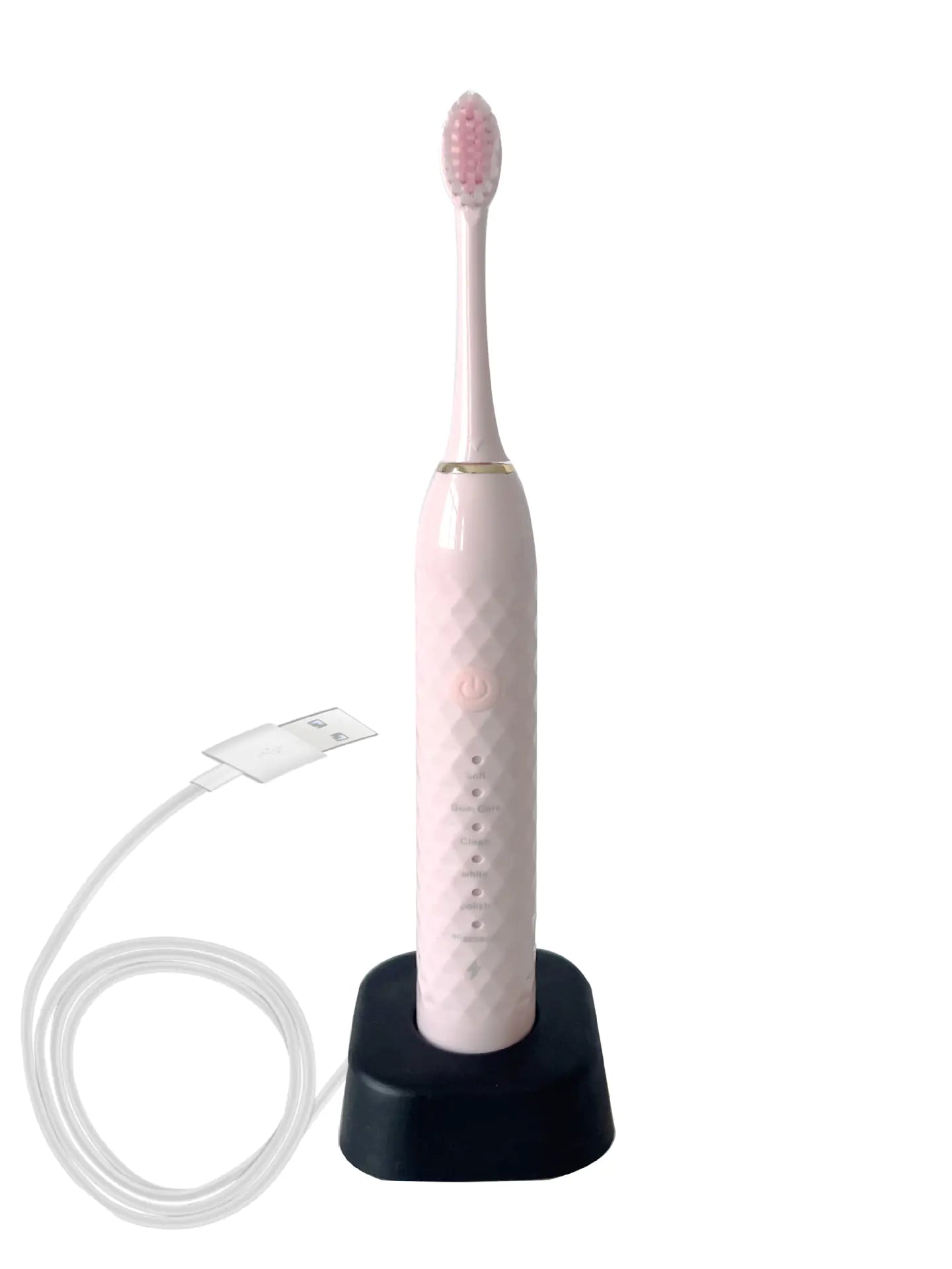 Electric Sonic Toothbrush Set with Multiple Brush Heads - side view