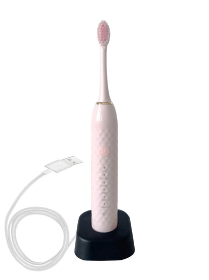Electric Sonic Toothbrush Set with Multiple Brush Heads - side view