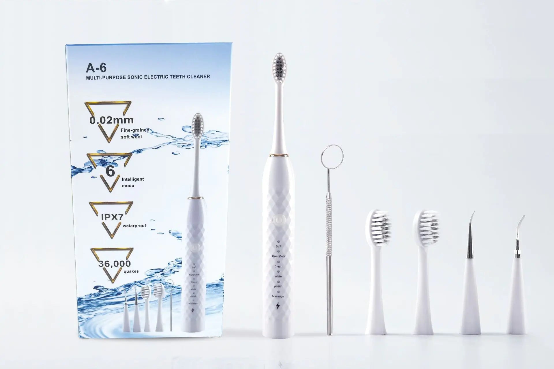Electric Sonic Toothbrush Set with Multiple Brush Heads - close-up detail