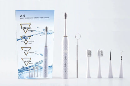 Electric Sonic Toothbrush Set with Multiple Brush Heads - close-up detail