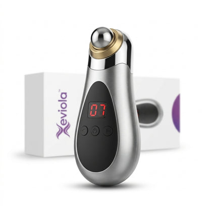Tinnito Pen studio product photo — silver micro-stimulation device on white background (1:1 square)